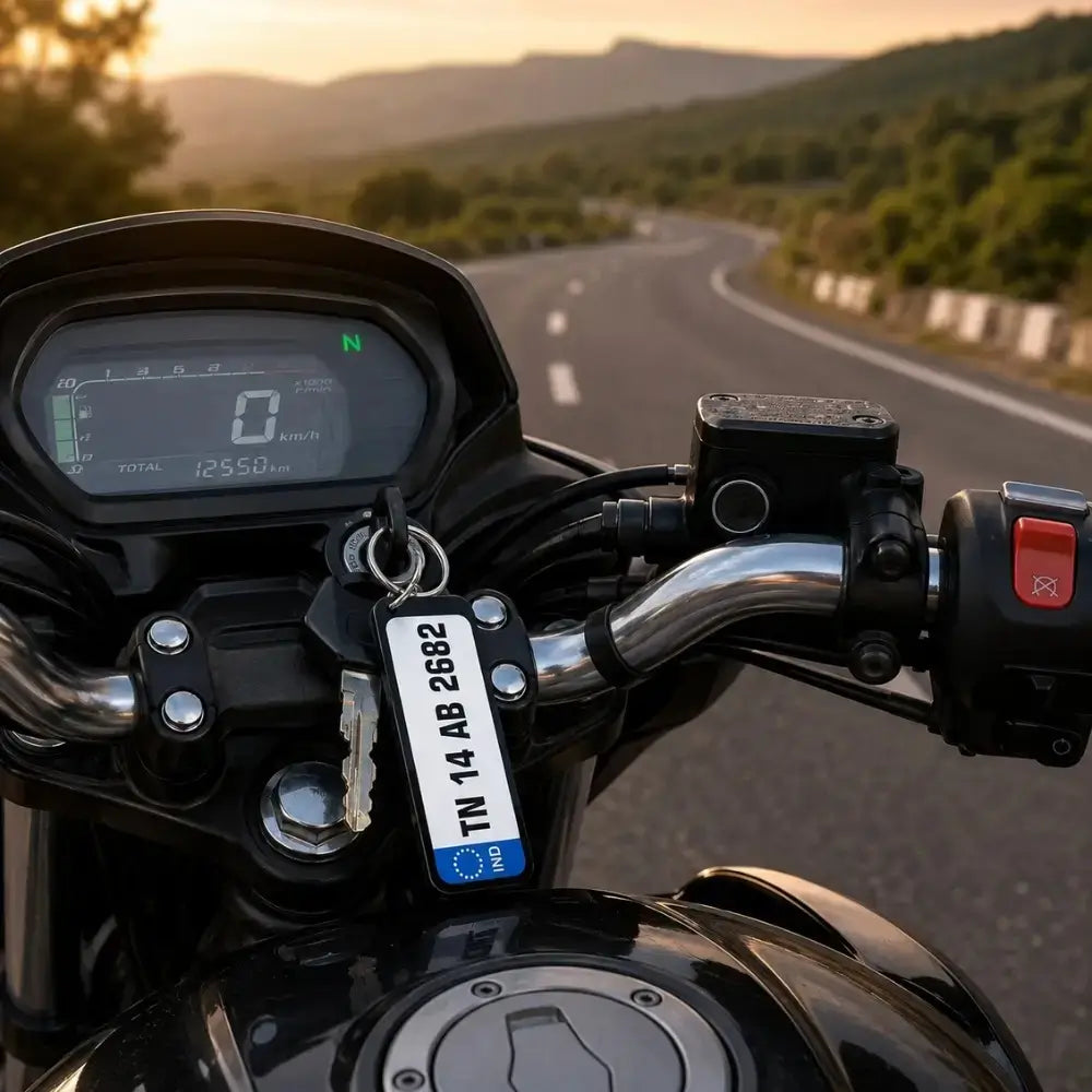 Customized Sublimation Bike & Car Number Plate Keychain