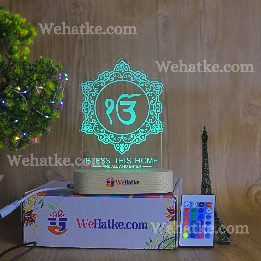 Ik Onkar Waheguru 3D Illusion lamp - 3