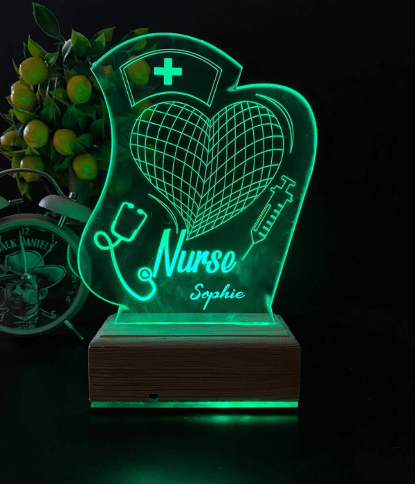 Customized Nurse led lamp with name - 2