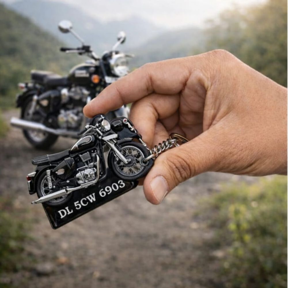 Personalized Bike Photo Resin Keychain