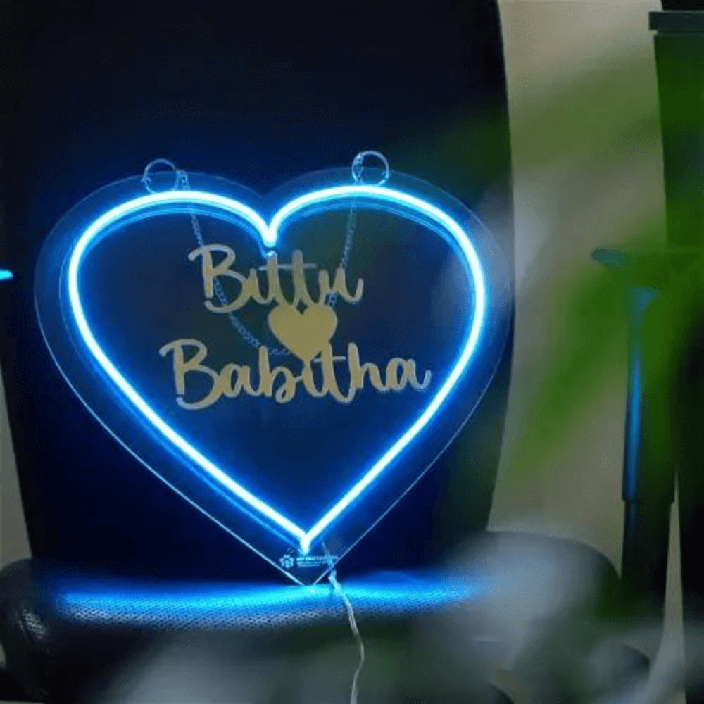 Customized Heart Shape Neon Wall Haning - 4