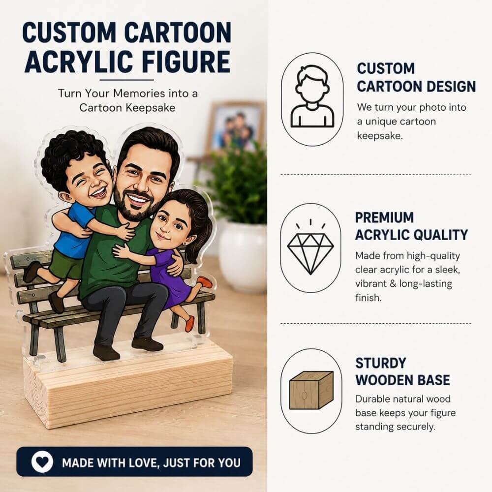 Personalized Father's Day Cartoon Acrylic Standee for Dad - 3