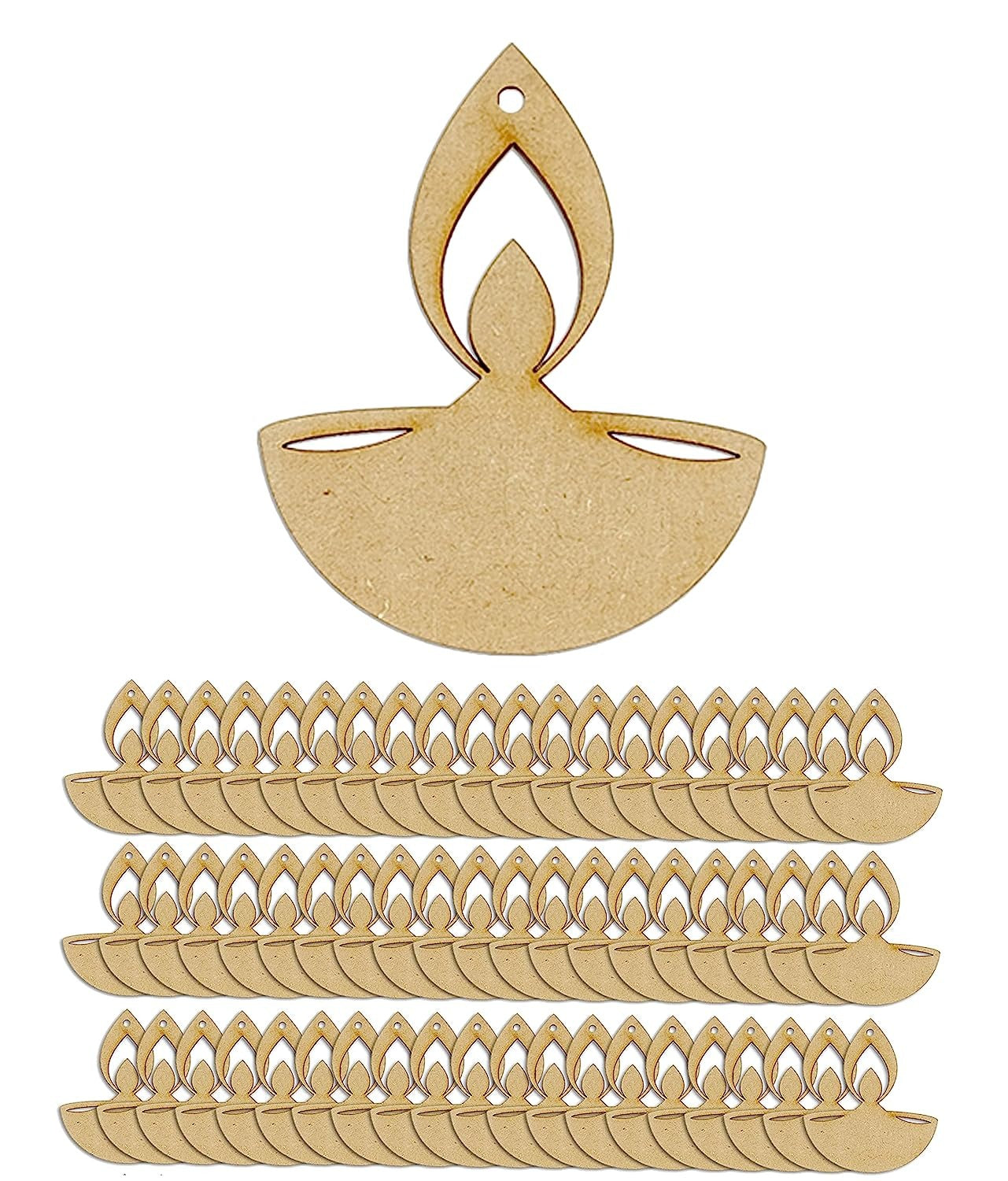 Wooden Diya Cutouts for Diwali - 3