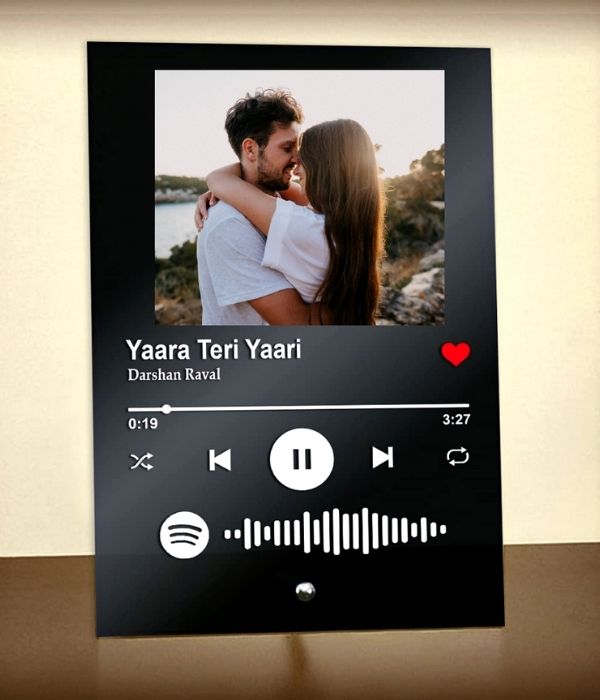 Customized Spotify musical plaque with fav photo and song (black) - 2