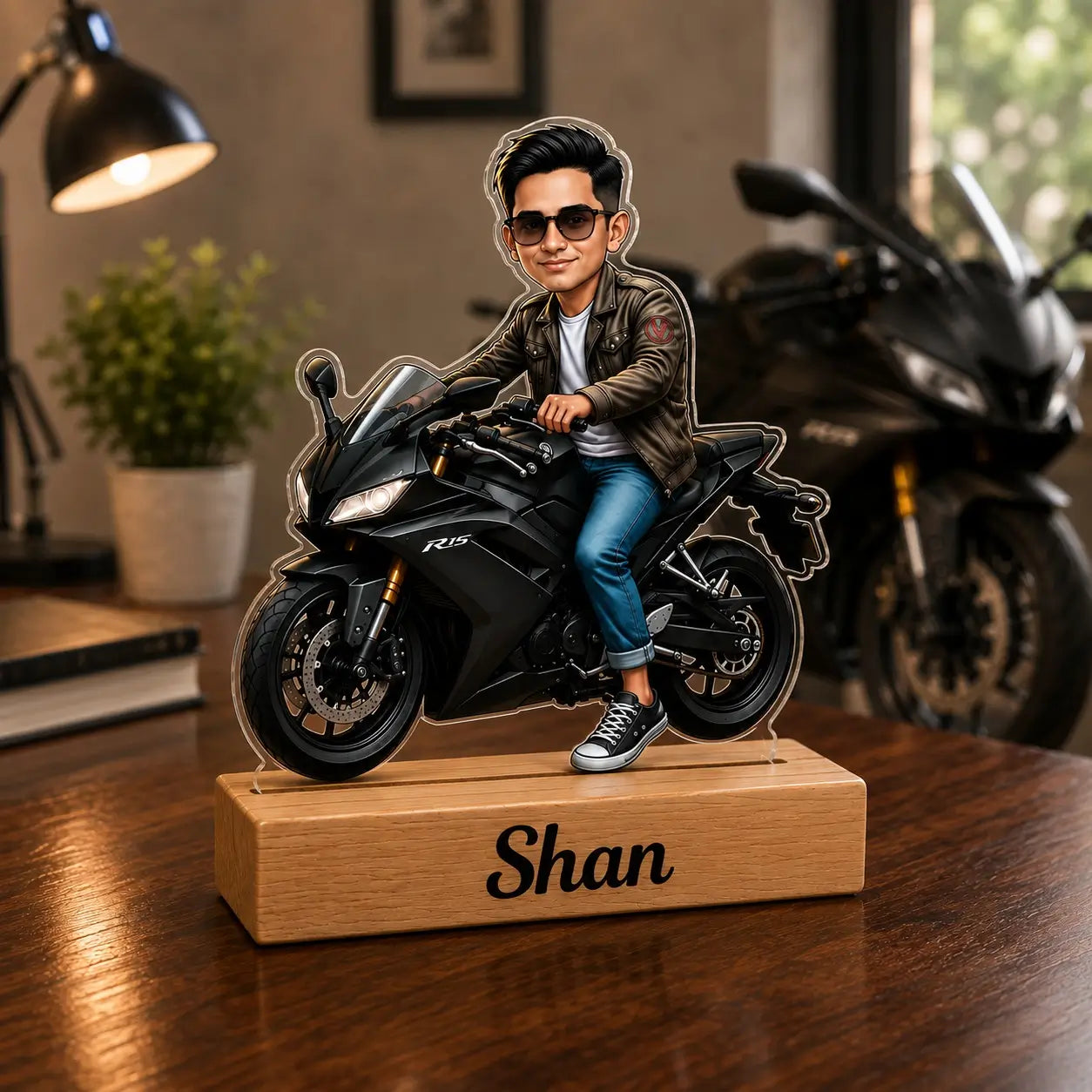 Personalized Bike Caricature Standee | Custom Photo, Bike & Name