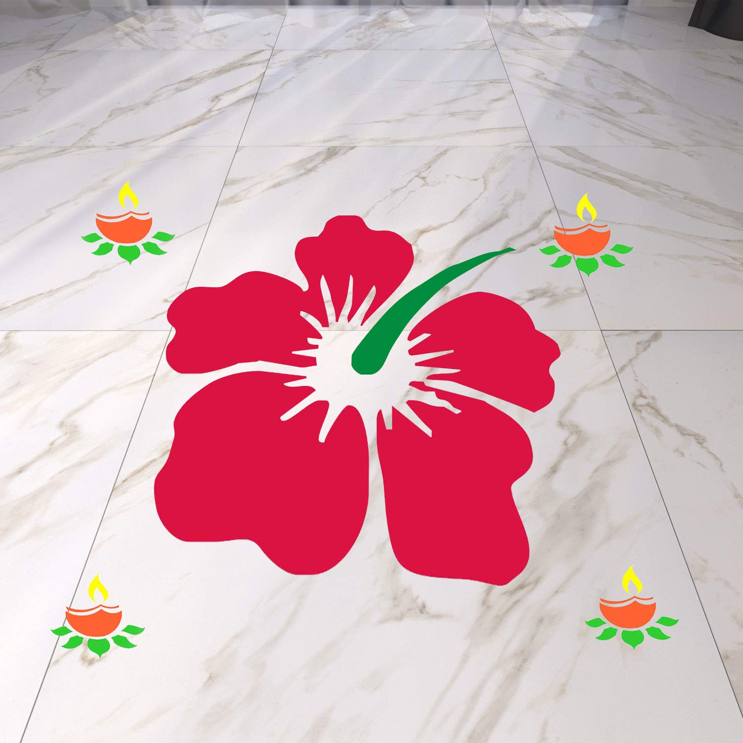 Flower Design Rangoli Stencil for Diwali - 4