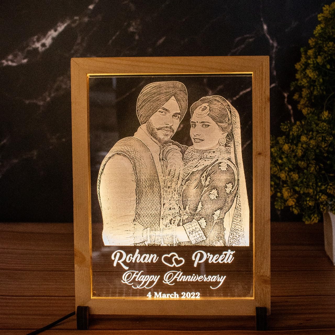 Engraved Photo Frame With Date - 2
