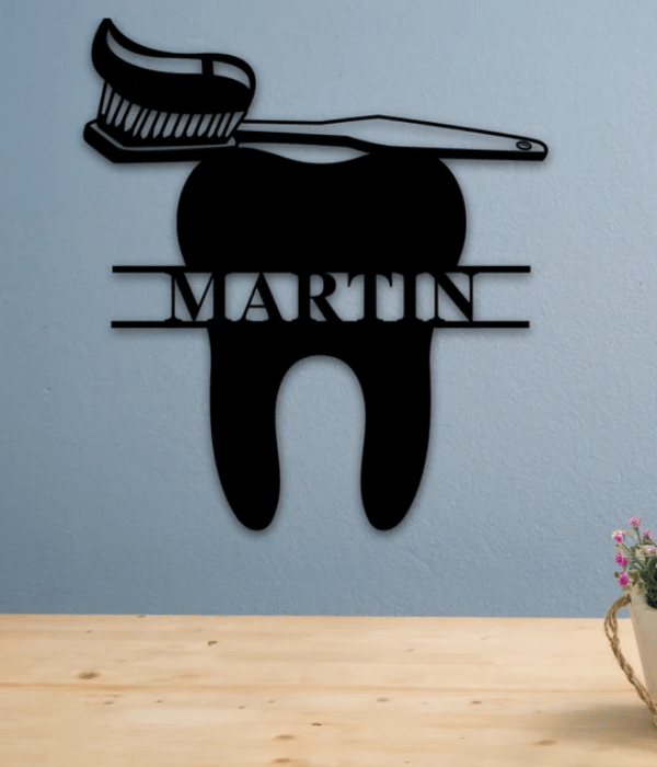 Customized MDF Teeth frame with your name - 2