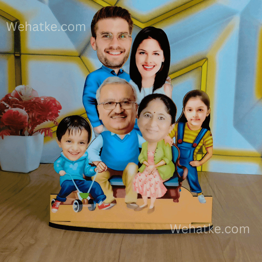 Customized Family Caricature For 6 Persons - 4