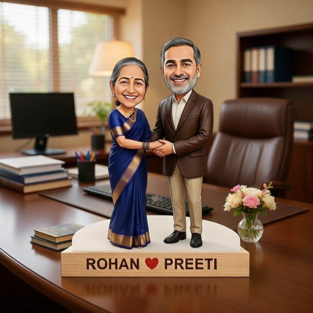 Personalized Parents Caricature Standee with Names - 4