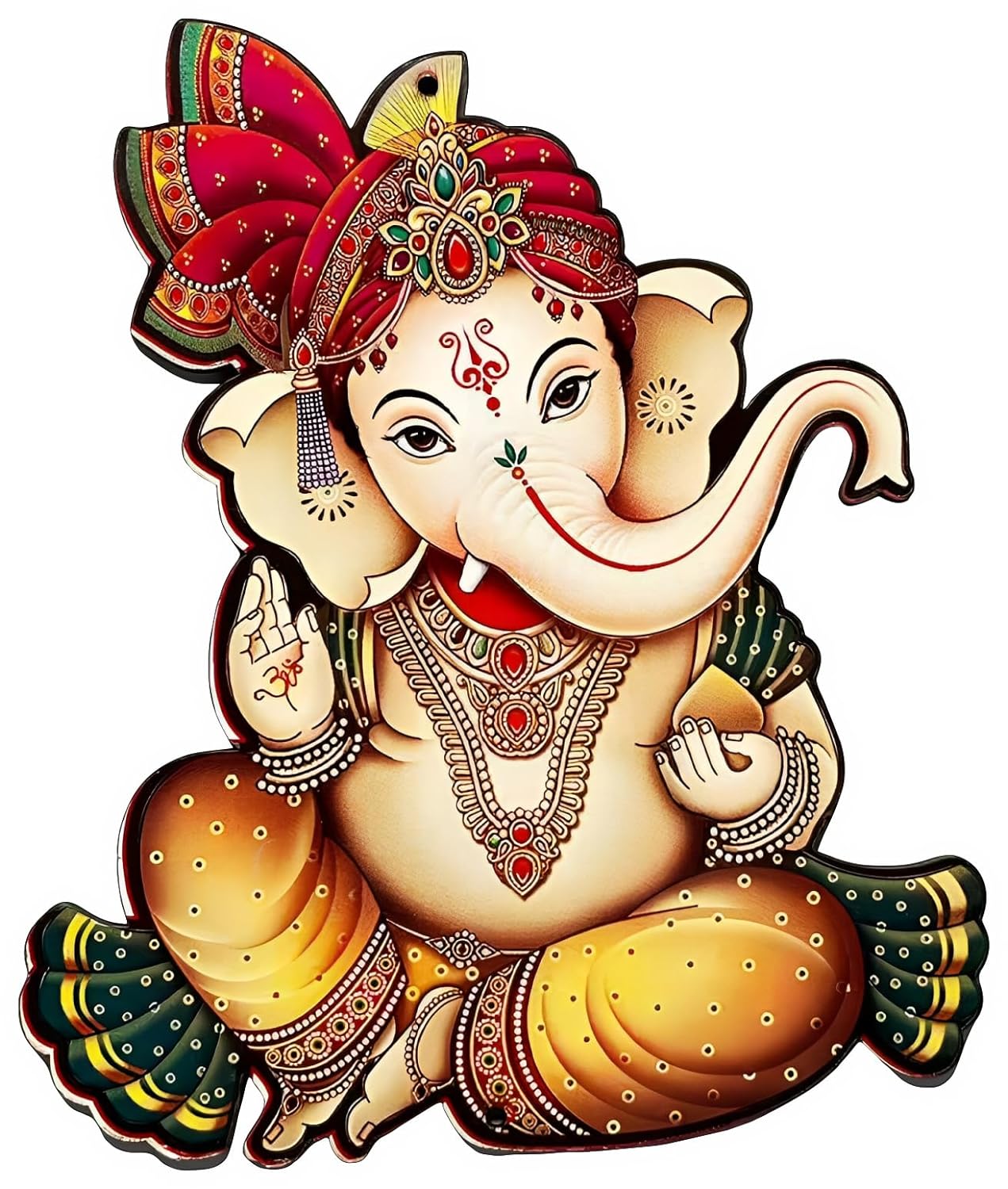 Paper Hanging Ganesh ji Diwali Décor Set of 10 Pcs - 4