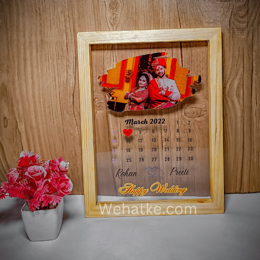 Customized UV Printed Calendar Frame for couple - 5
