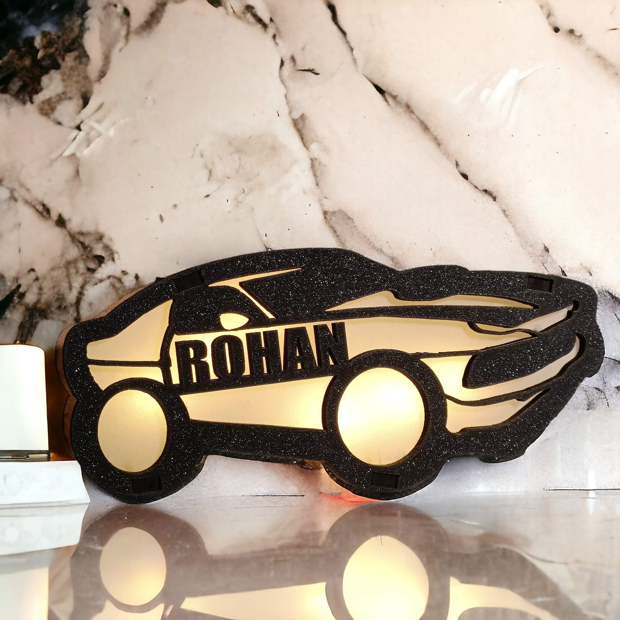 Personalized Wooden Car Lamp With Name - 2