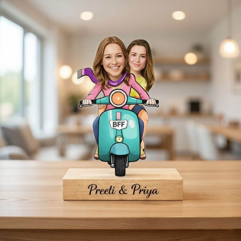 Customized Scooter Caricature For Bestie - 2