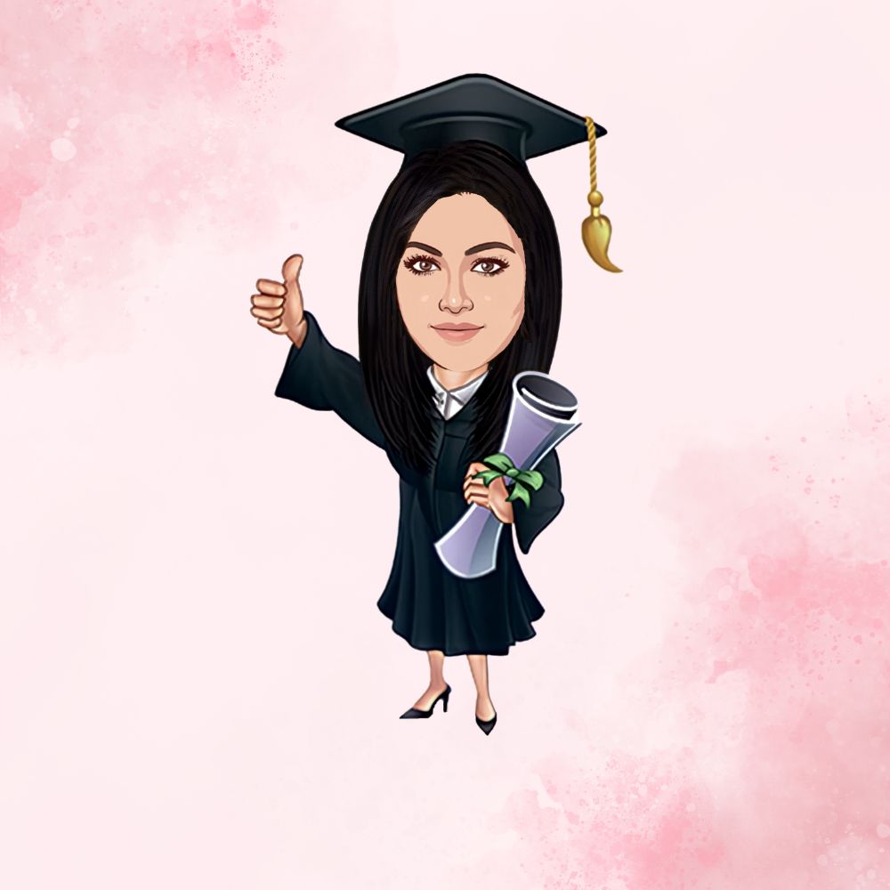 Customized Graduation Girl Caricature - 2