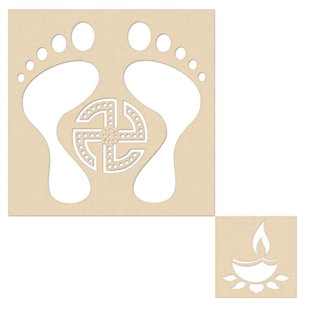 Lakshmi Charan Rangoli DIY Rangoli Stencils - 3