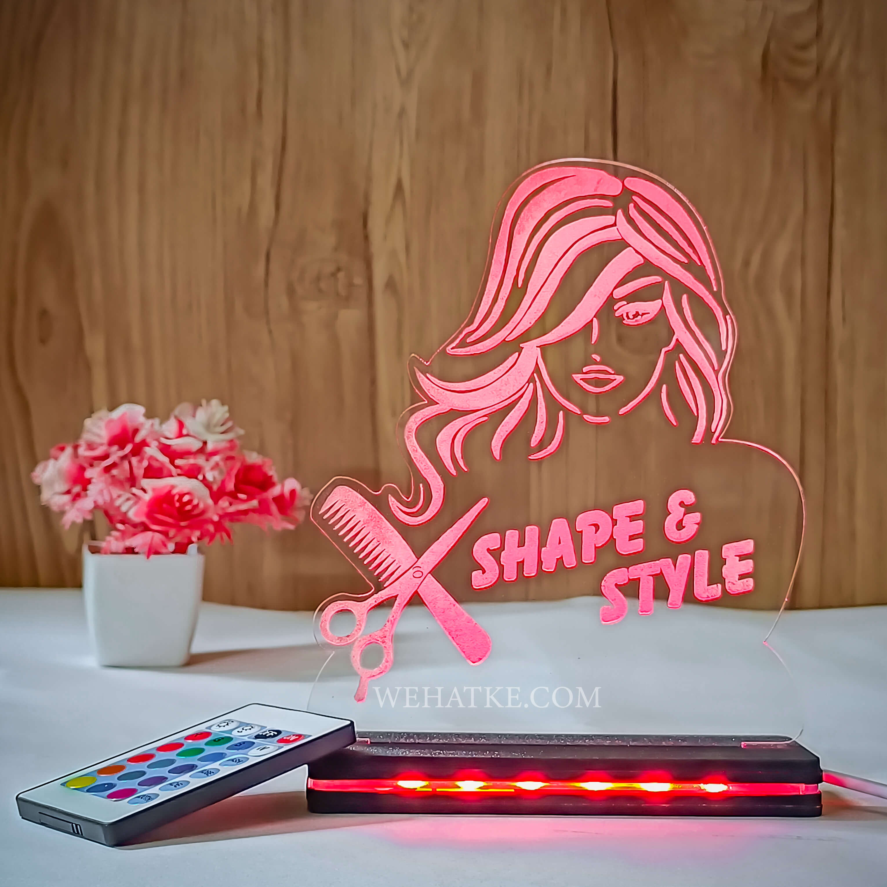 Customized 3D illusion lamp for saloon - 2
