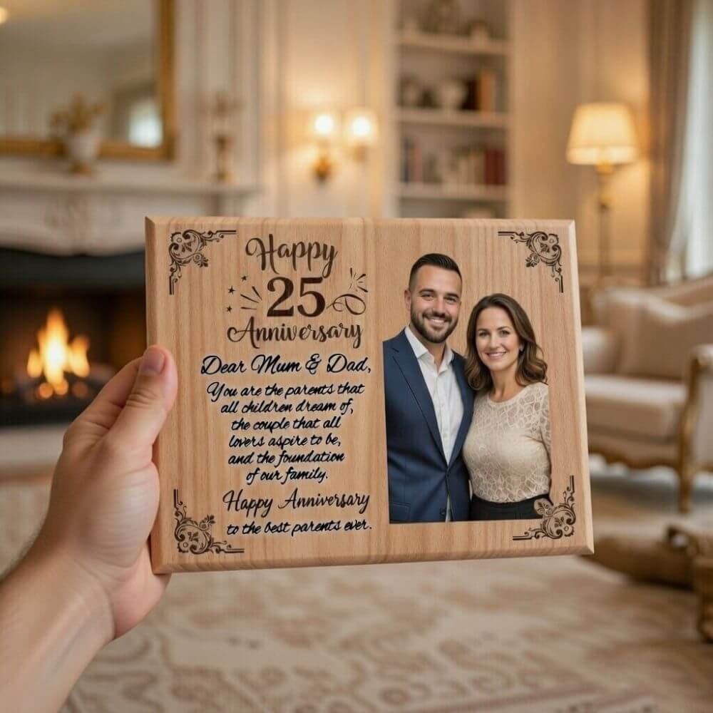 Personalized 25th Anniversary Wooden Photo Frame - 3