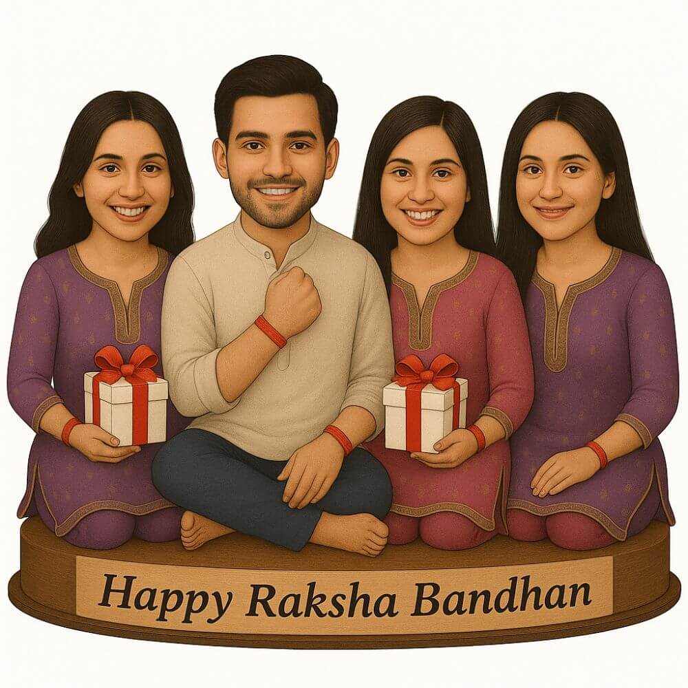 Raksha Bandhan Caricature Standee for Siblings - 3