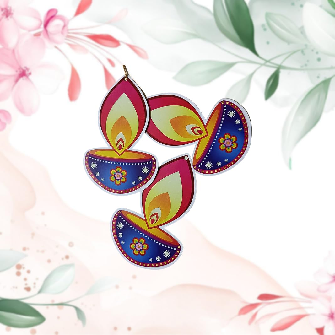 Paper Hanging Deepak for Diwali Decoration Pack Of 10 - 3