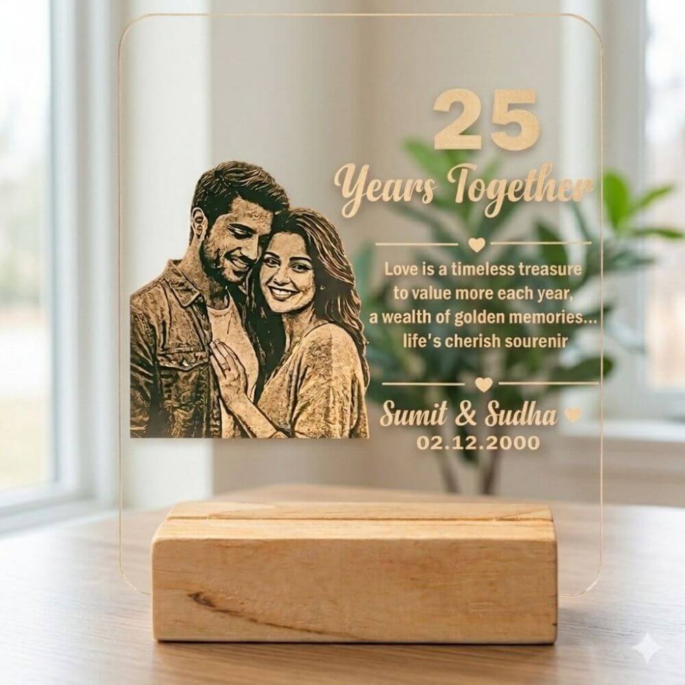 Personalized Anniversary LED Photo Lamp - 3