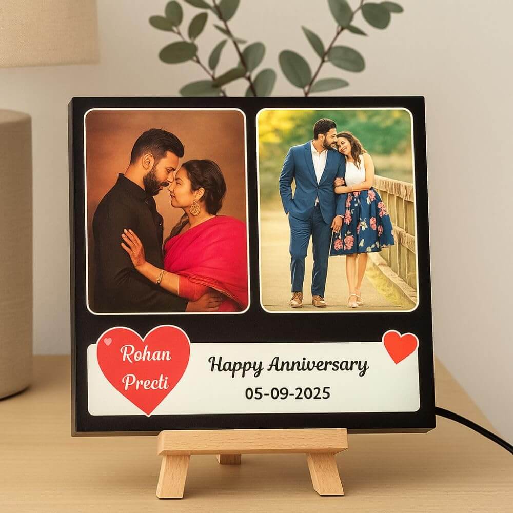 Customized LED Photo Frame with Multiple Light Modes | Anniversary Gift For Couples - 4