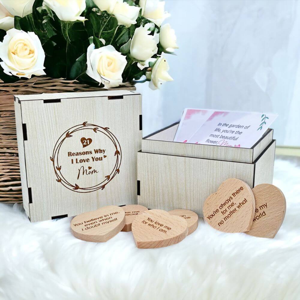 21 Reasons Why I Love You Mom Wooden Gift Box - 4