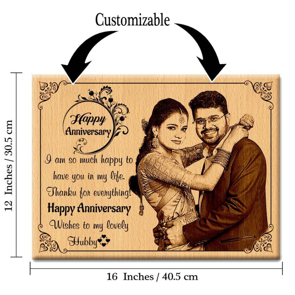 Wooden Plaque for 1st Anniversary Gift - 2