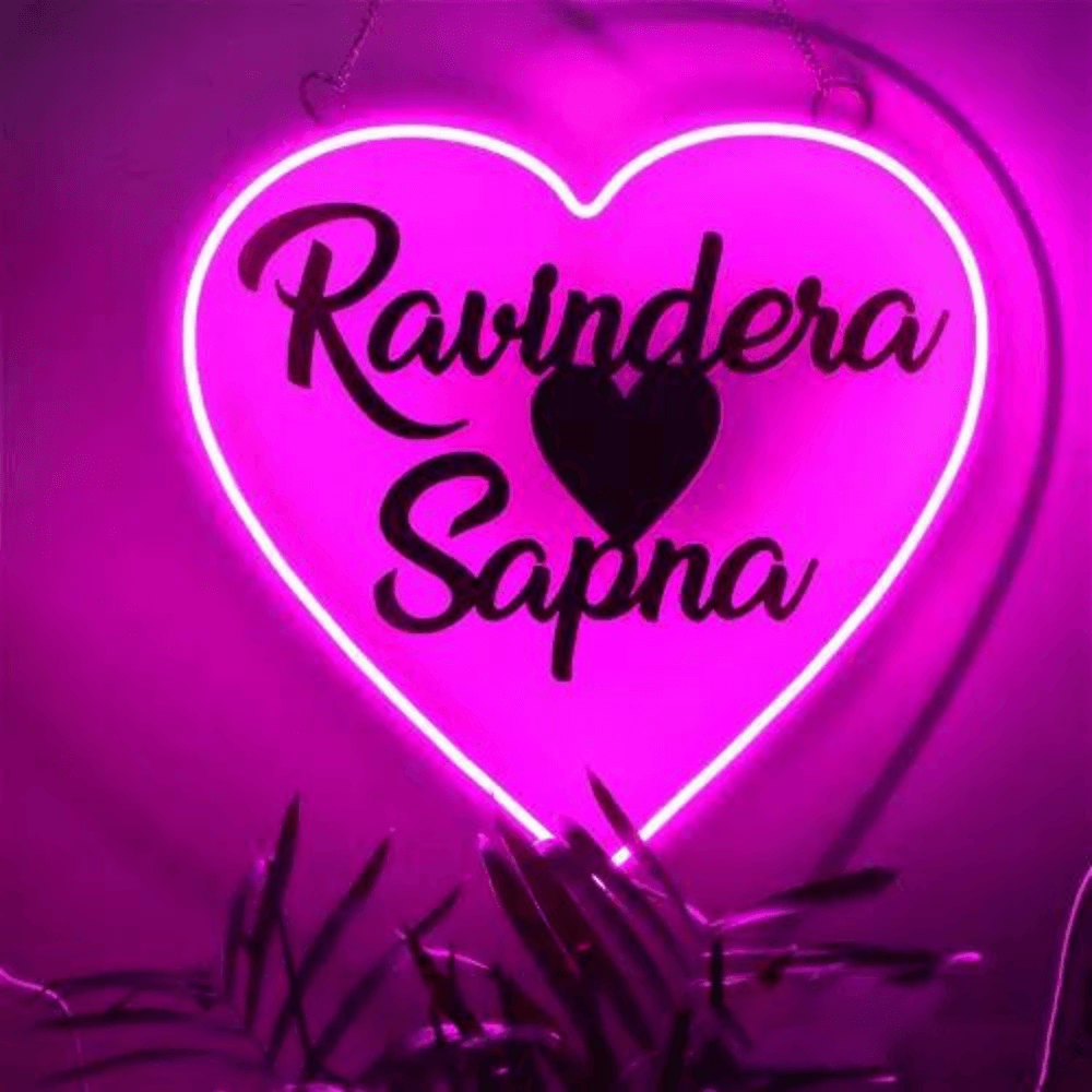 Customized Heart Shape Neon Wall Haning - 2