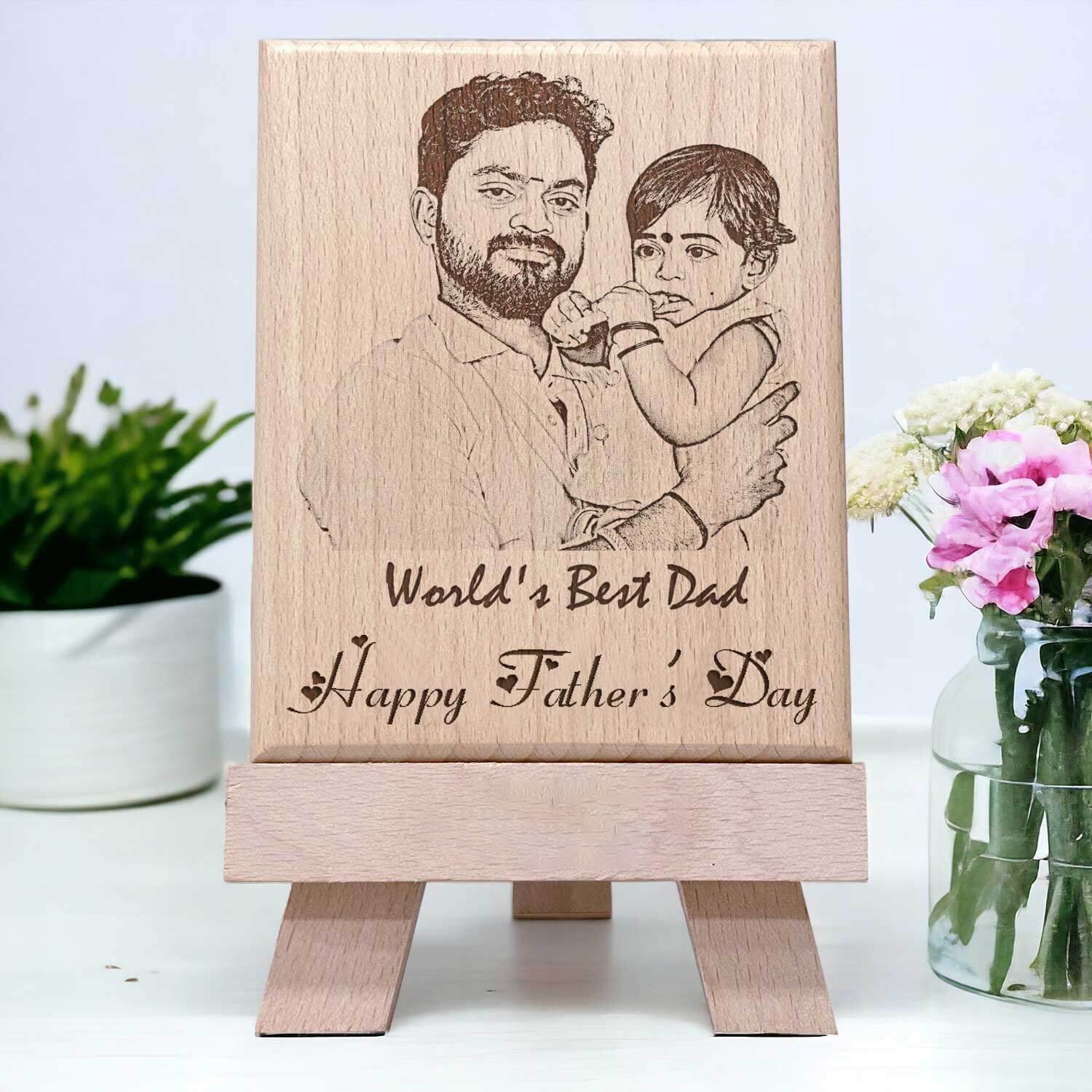 Wooden Engraved Father’s Day Photo Frame - 2