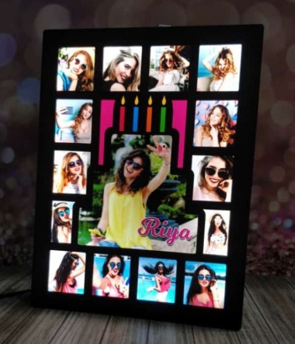 Customized Birthday LED Collage Photo Frame - 2
