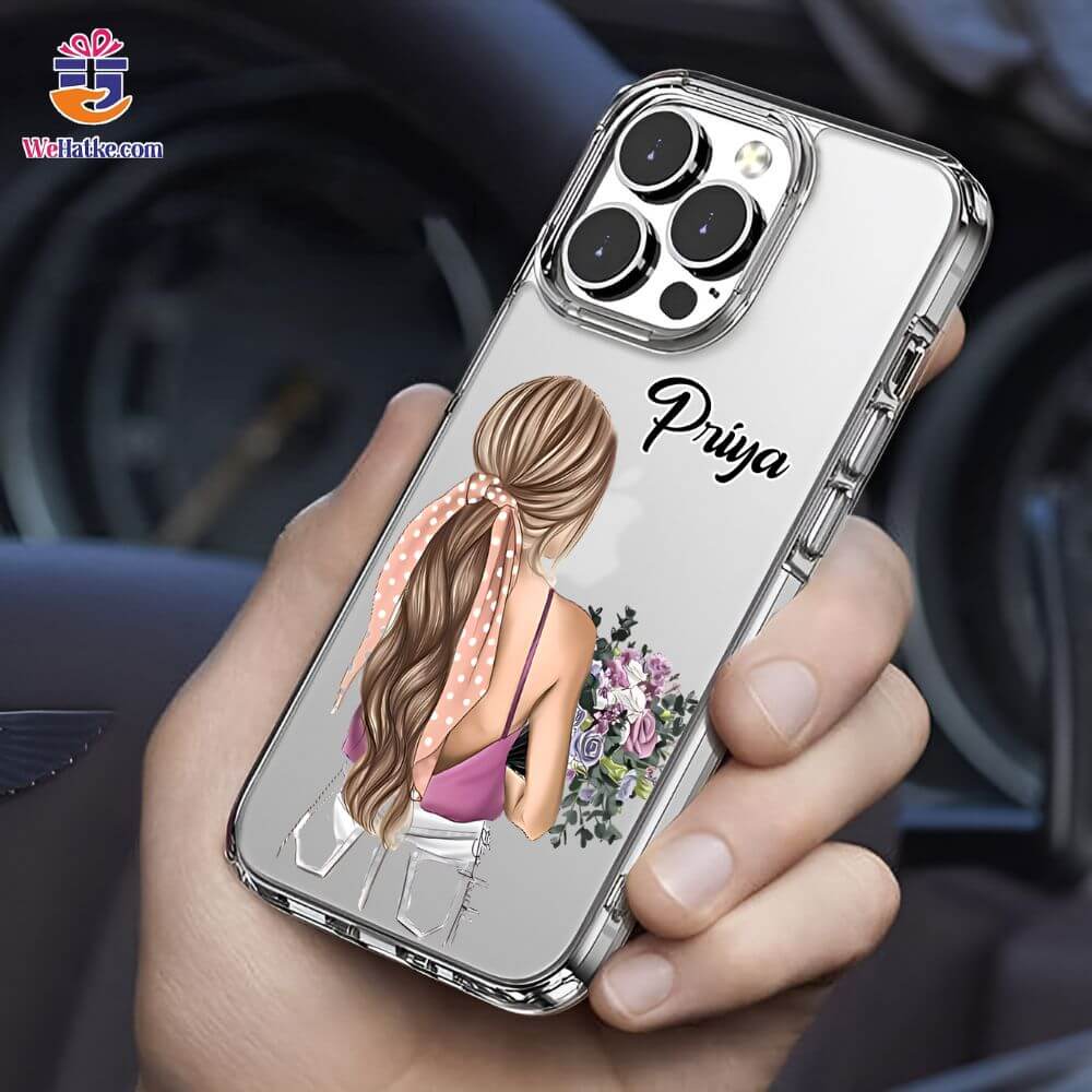 Customized Back Case For Girl With Flowers