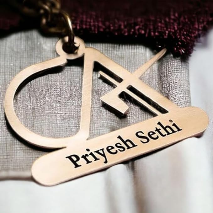 CA Logo Metal Keychain With Name Engrave