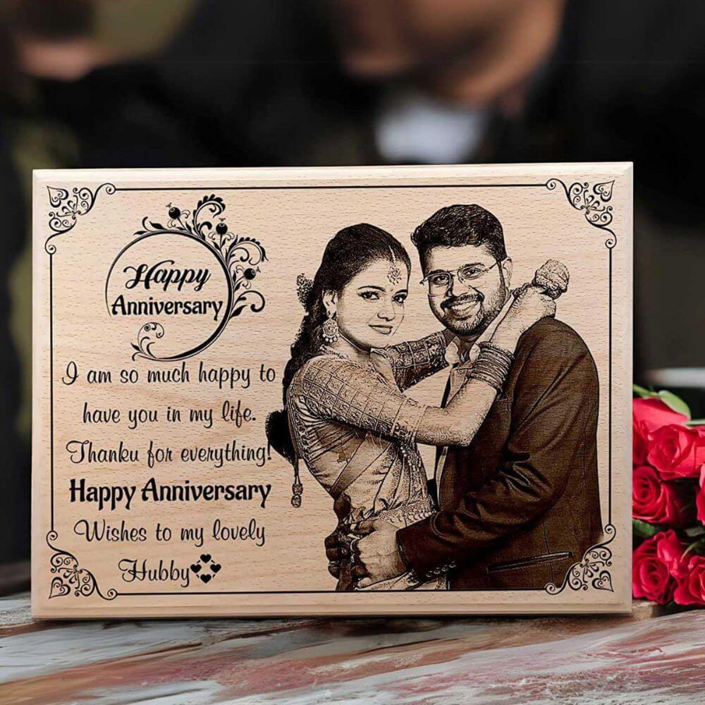 Wooden Plaque for 1st Anniversary Gift - 4