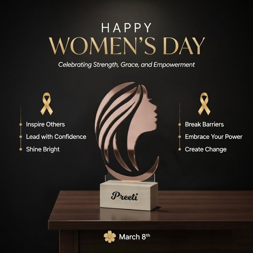 Personalized Women’s Day Trophy Award - 4