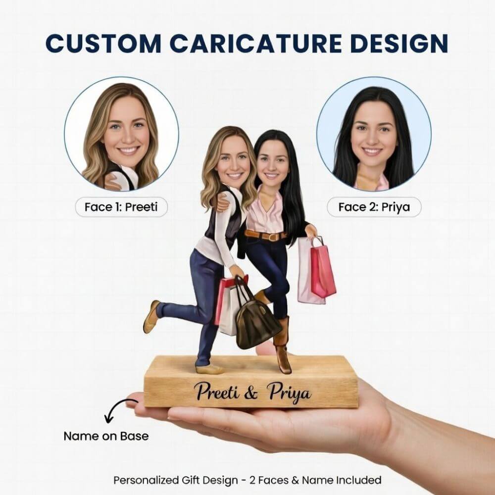 Customized caricature for bestie shopping - 2