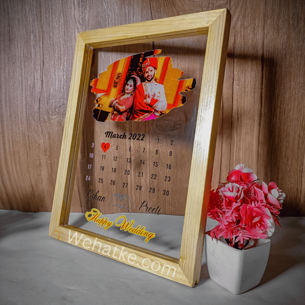 Customized UV Printed Calendar Frame for couple - 3