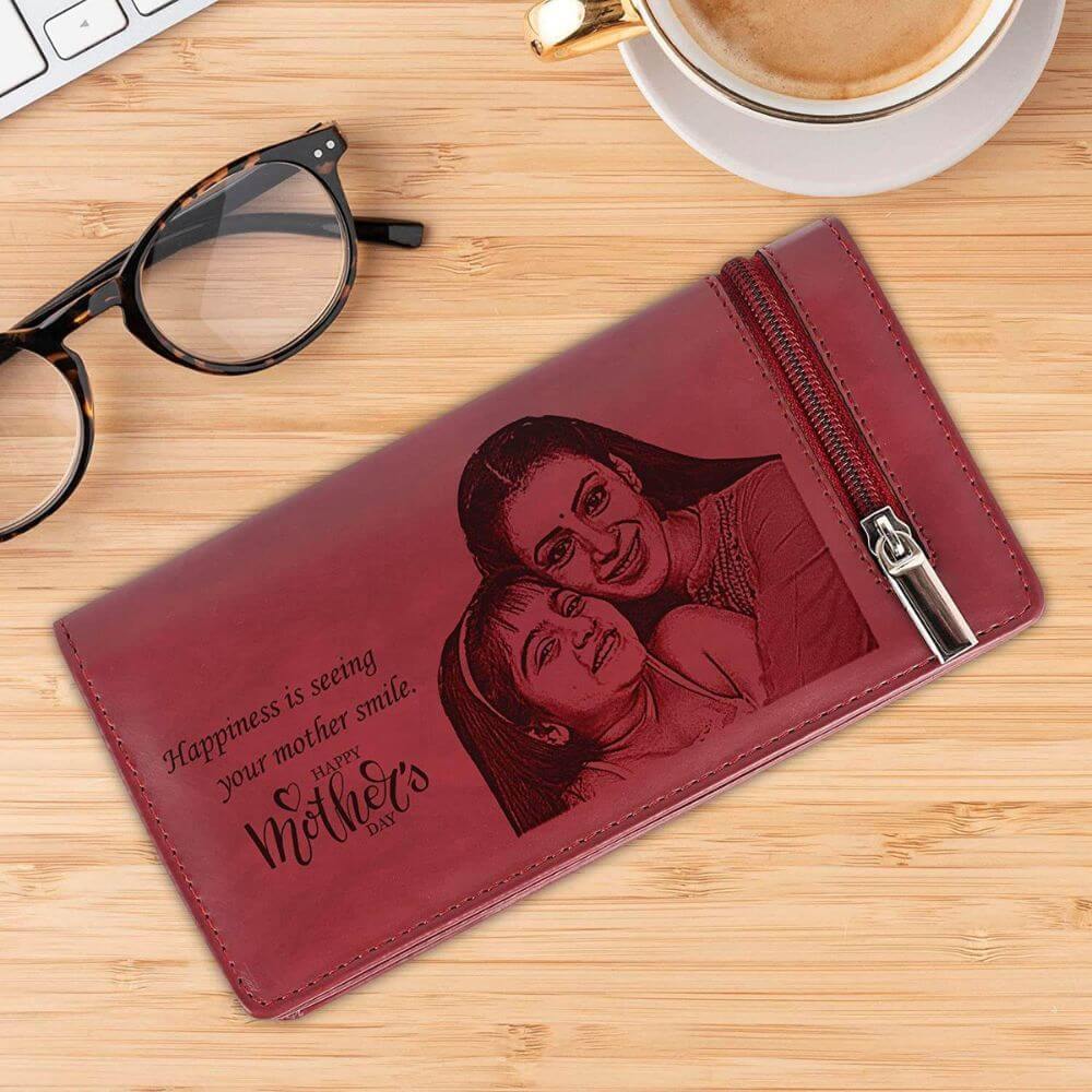 Photo Engraved Ladies Wallet for Mother Gift