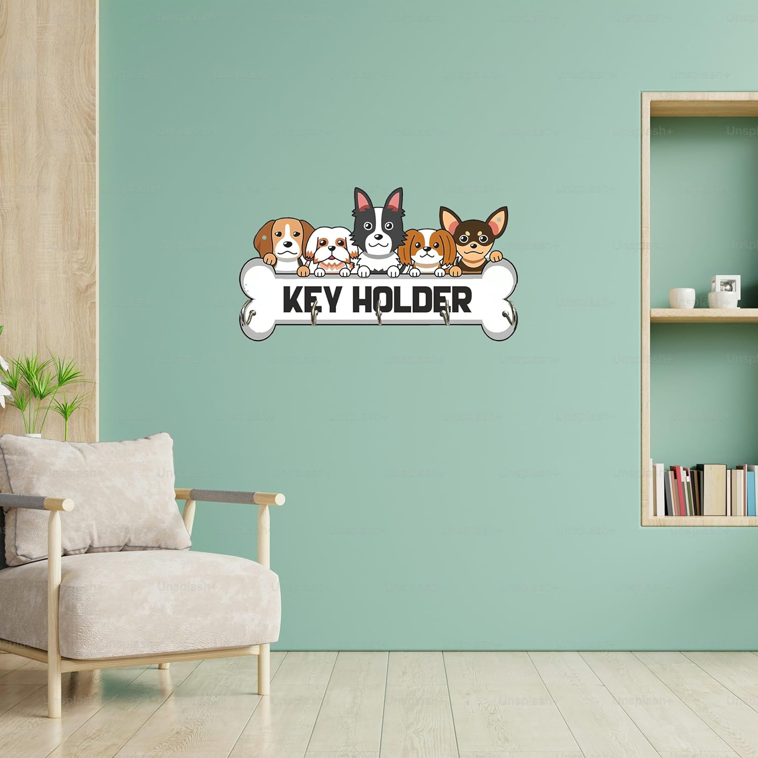 Dog's Wooden Key Holder - 2