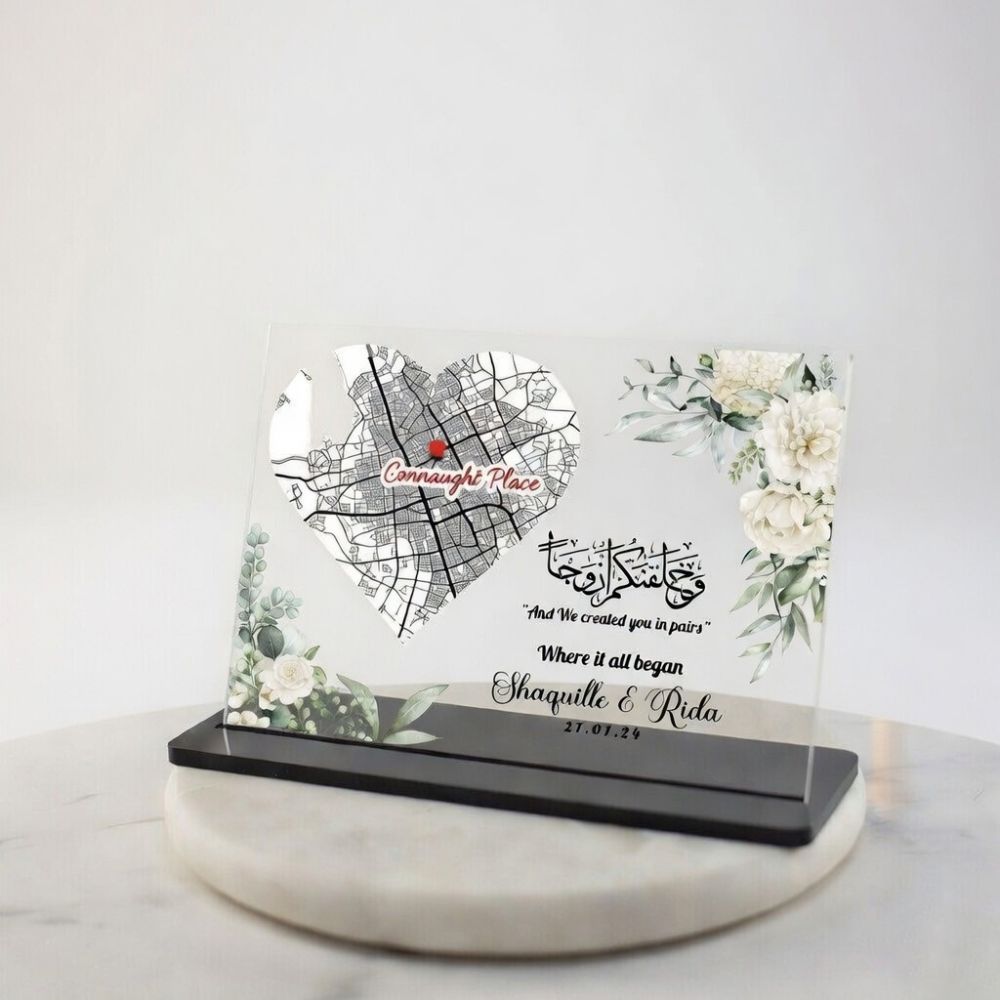 Personalized Heart Map Acrylic Plaque - 2