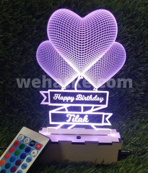 Customized 3D Heart illusion LED Lamp - 4