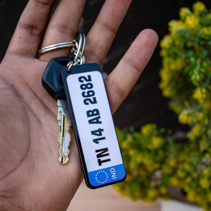 Customized Sublimation Bike & Car Number Plate Keychain - 4