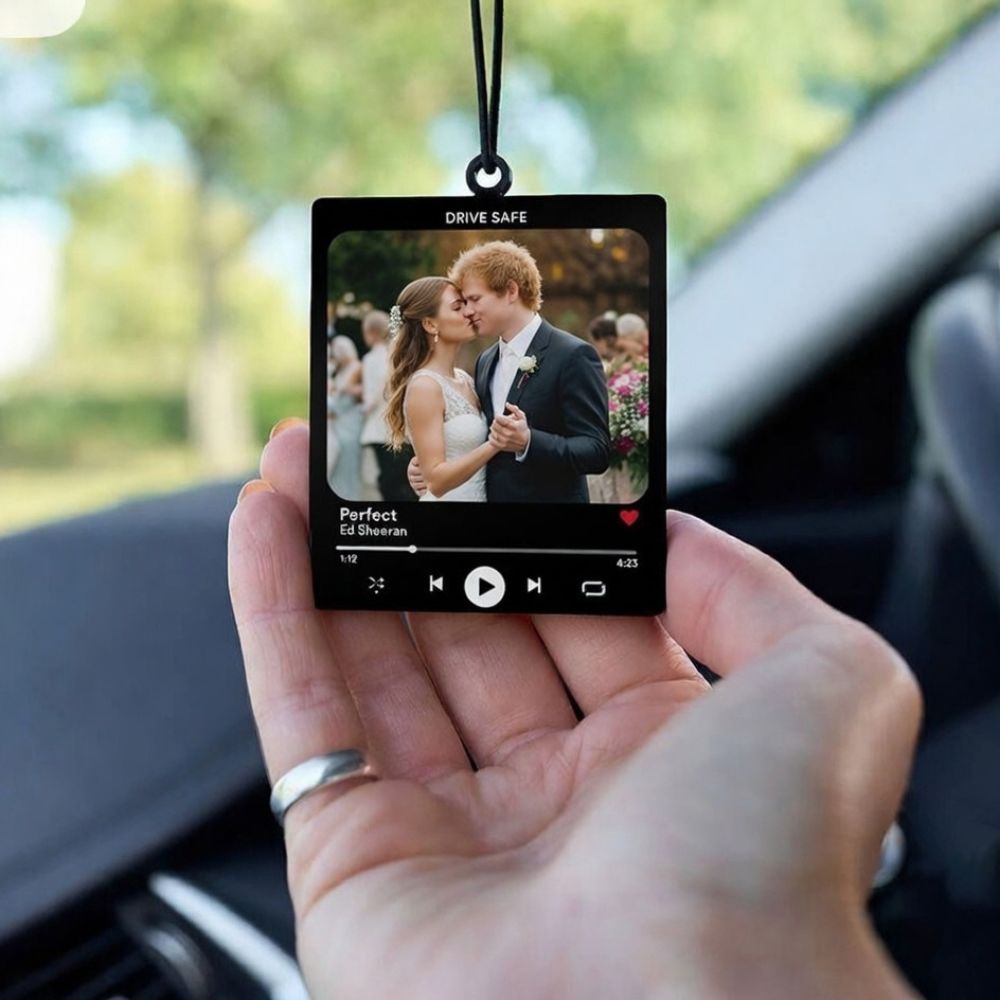 Personalized Spotify Photo Car Hanging with Song & Name - 3