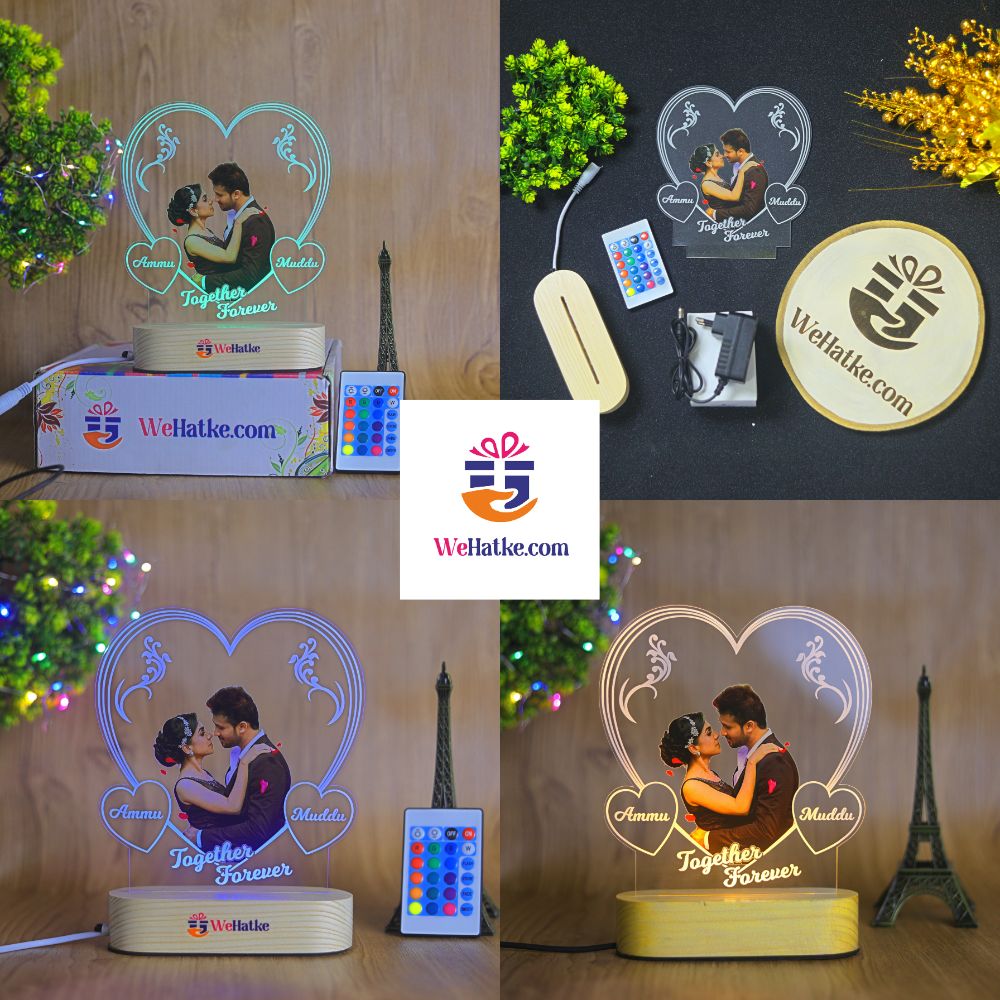 customized Love heart frame with UV printed photo for couple - 2