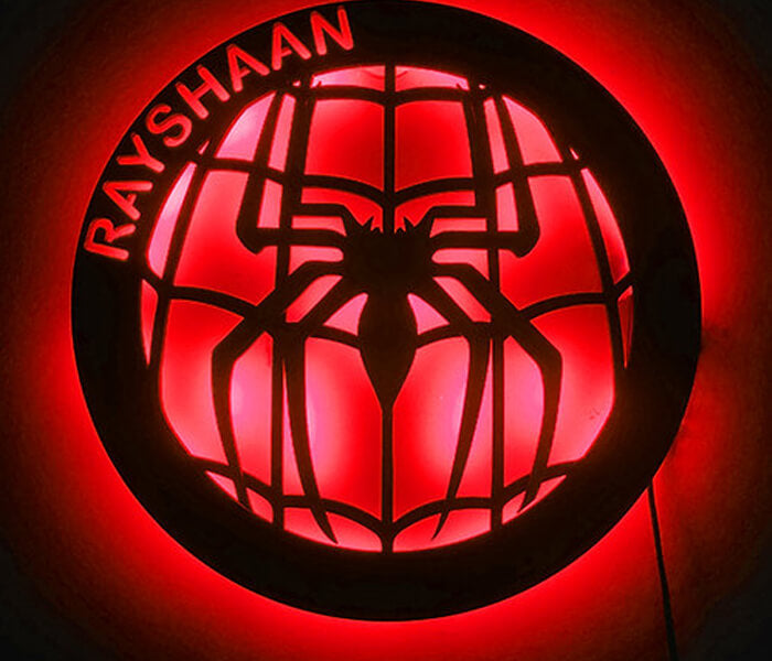 Customized Spiderman Circle Wall Hanging  LED Frame - 2