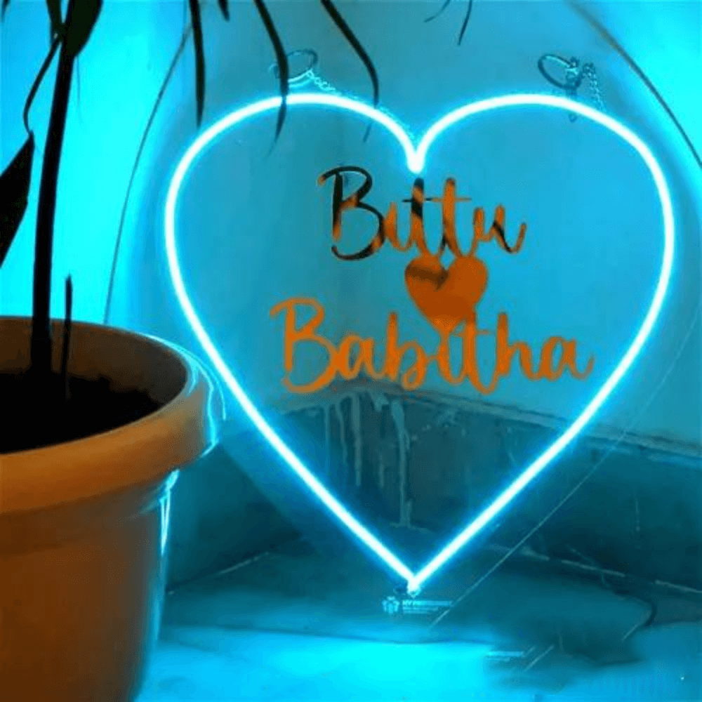Customized Heart Shape Neon Wall Haning - 3