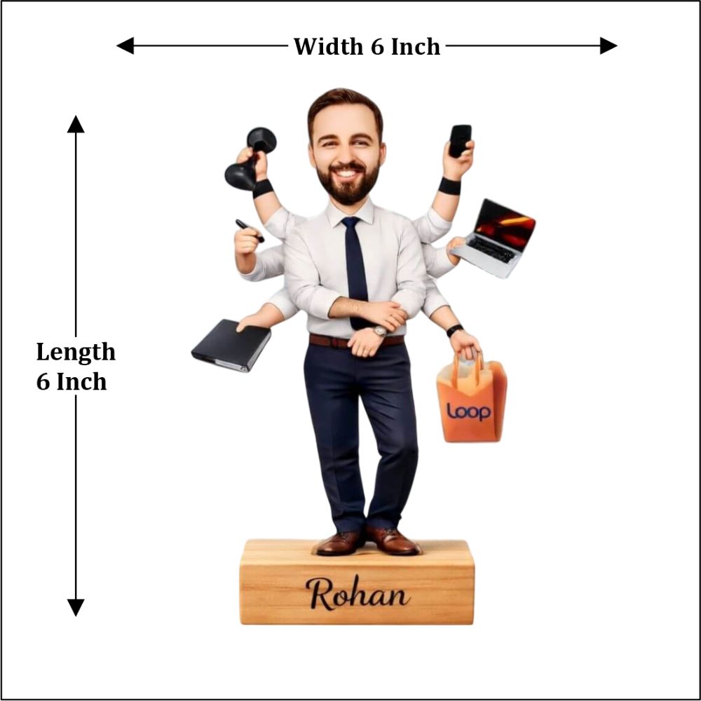 Personalized Multi-Tasking Man Caricature - 7