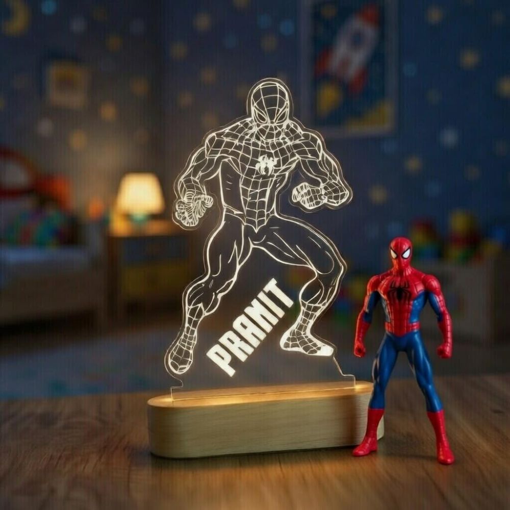Personalized Spiderman LED Lamp with Name - 3