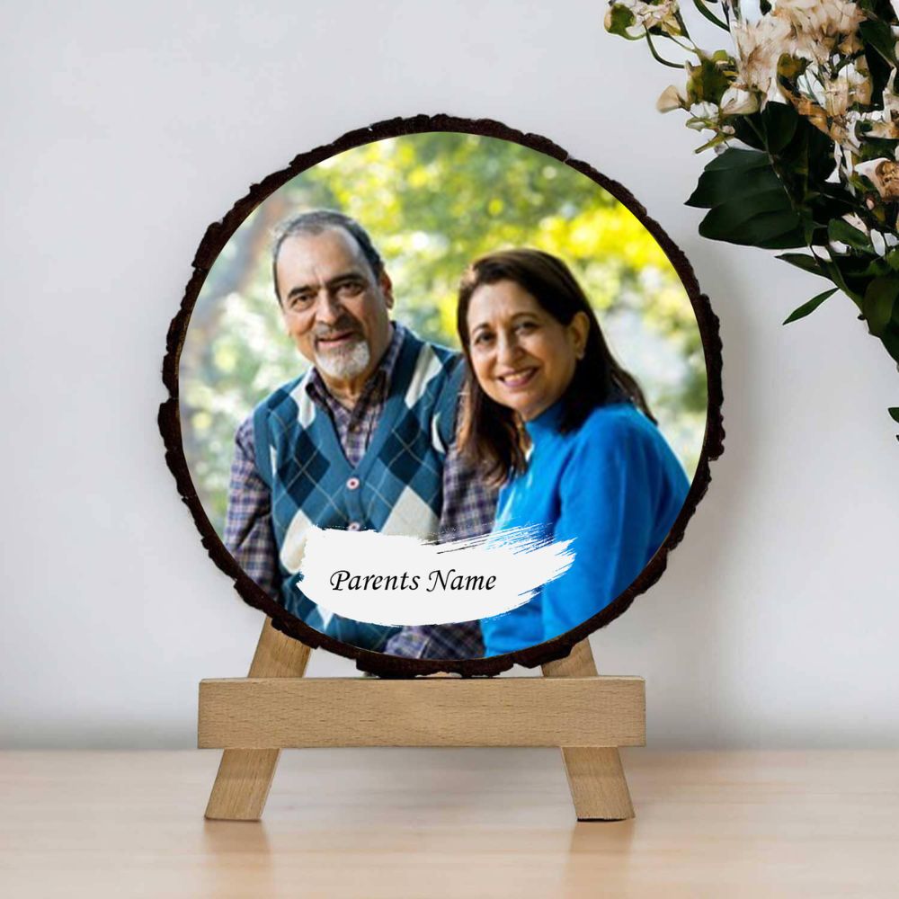 Personalized Wooden Log Frame For Parents - 2