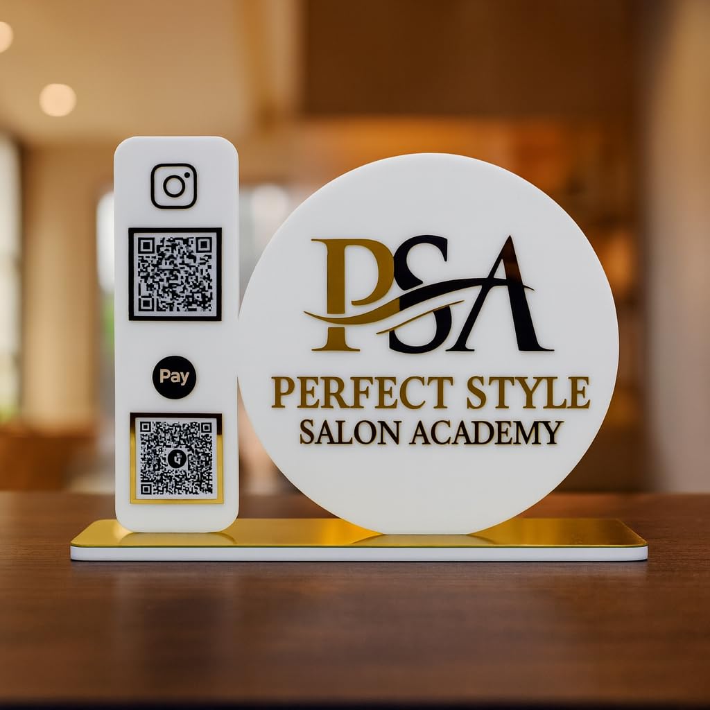 Custom Acrylic QR Code Stand with Logo for Shops & Cafes
